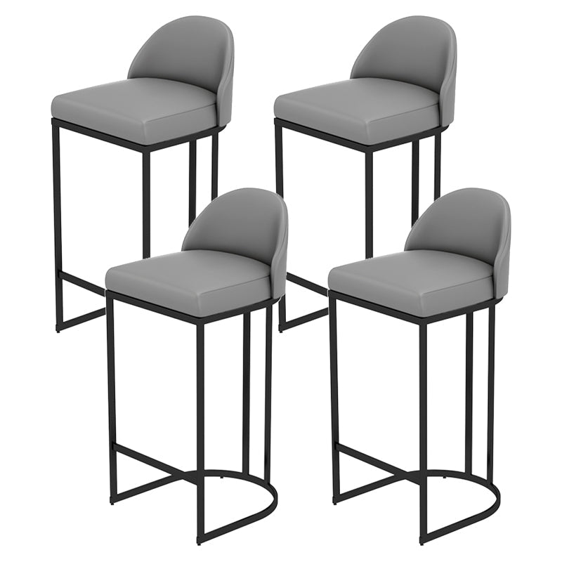 Sgabello da bar senza braccio da pranzo rivestito con una base in metallo