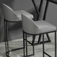 Sgabello da bar senza braccio da pranzo rivestito con una base in metallo