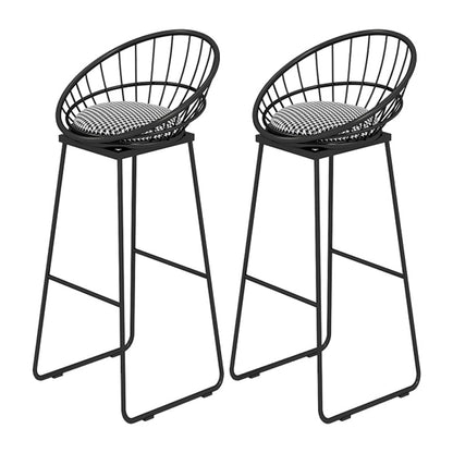 Sgabello da bar senza braccio da pranzo rivestito con una base in metallo