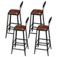 Contemporary Upholstered Dining Stool Armless Bar Stool with Black Base