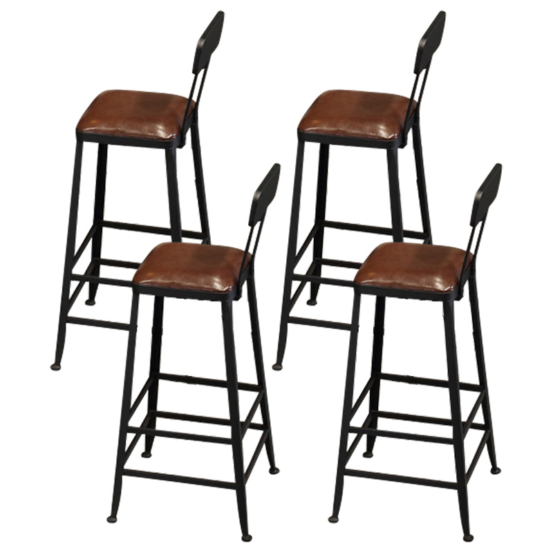 Contemporary Upholstered Dining Stool Armless Bar Stool with Black Base