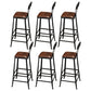 Contemporary Upholstered Dining Stool Armless Bar Stool with Black Base