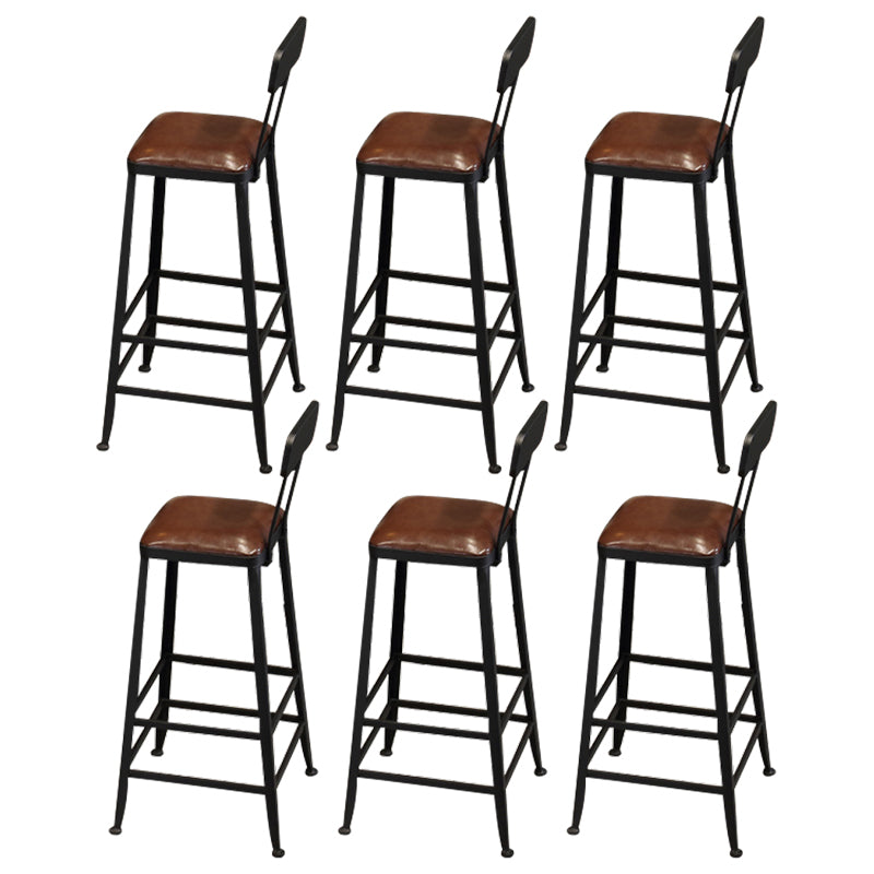 Contemporary Upholstered Dining Stool Armless Bar Stool with Black Base