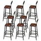 Contemporary Upholstered Dining Stool Armless Bar Stool with Black Base
