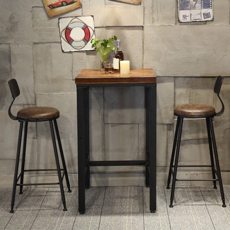 Contemporary Upholstered Dining Stool Armless Bar Stool with Black Base