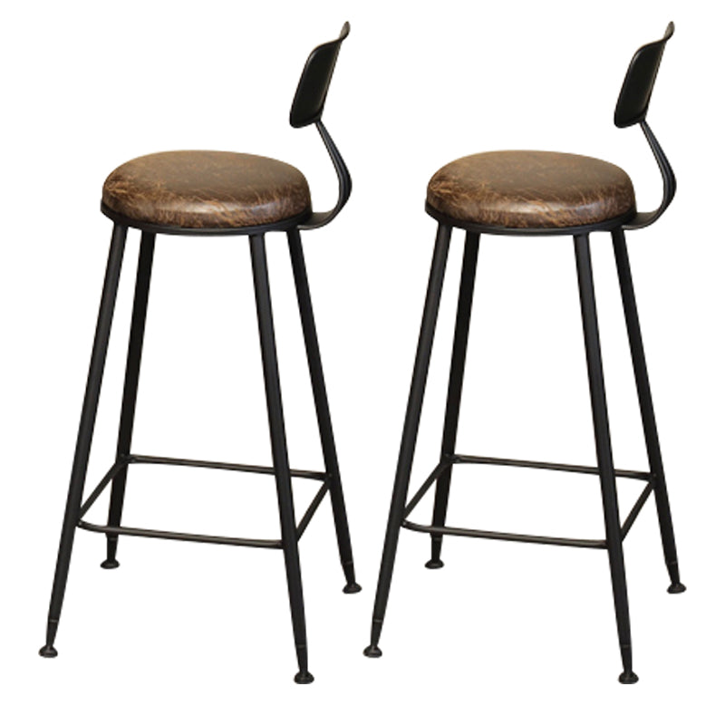 Contemporary Upholstered Dining Stool Armless Bar Stool with Black Base