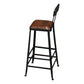 Contemporary Upholstered Dining Stool Armless Bar Stool with Black Base