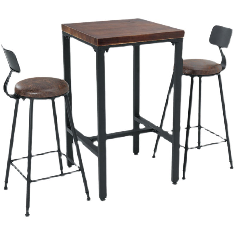 Contemporary Upholstered Dining Stool Armless Bar Stool with Black Base