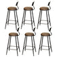 Contemporary Upholstered Dining Stool Armless Bar Stool with Black Base