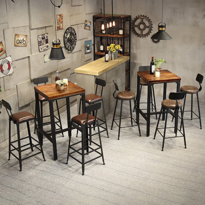 Contemporary Upholstered Dining Stool Armless Bar Stool with Black Base