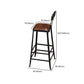 Contemporary Upholstered Dining Stool Armless Bar Stool with Black Base