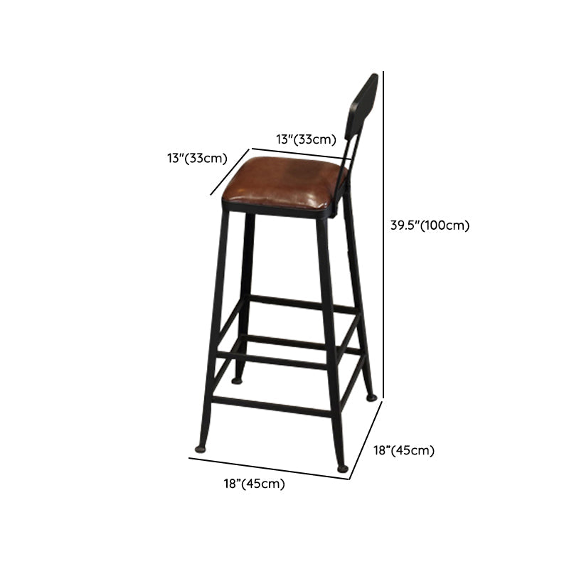 Contemporary Upholstered Dining Stool Armless Bar Stool with Black Base