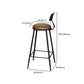 Contemporary Upholstered Dining Stool Armless Bar Stool with Black Base