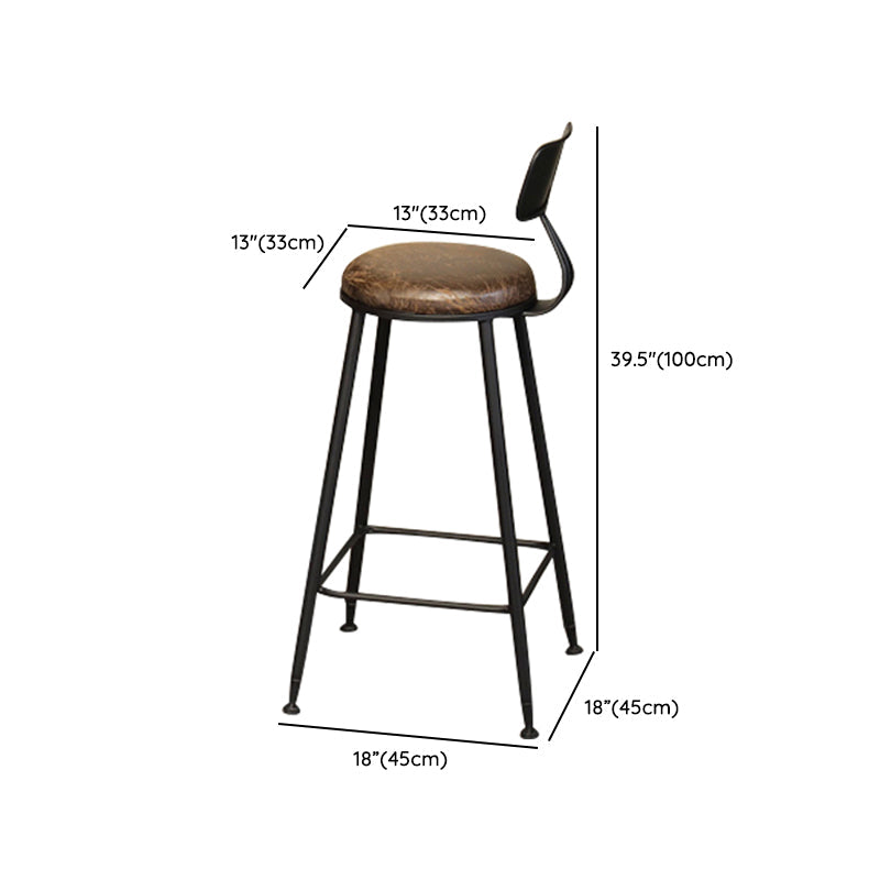 Contemporary Upholstered Dining Stool Armless Bar Stool with Black Base