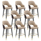 Modern Metal Bar Stools Faux Leather Armed Stool with Low Back
