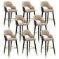 Modern Metal Bar Stools Faux Leather Armed Stool with Low Back