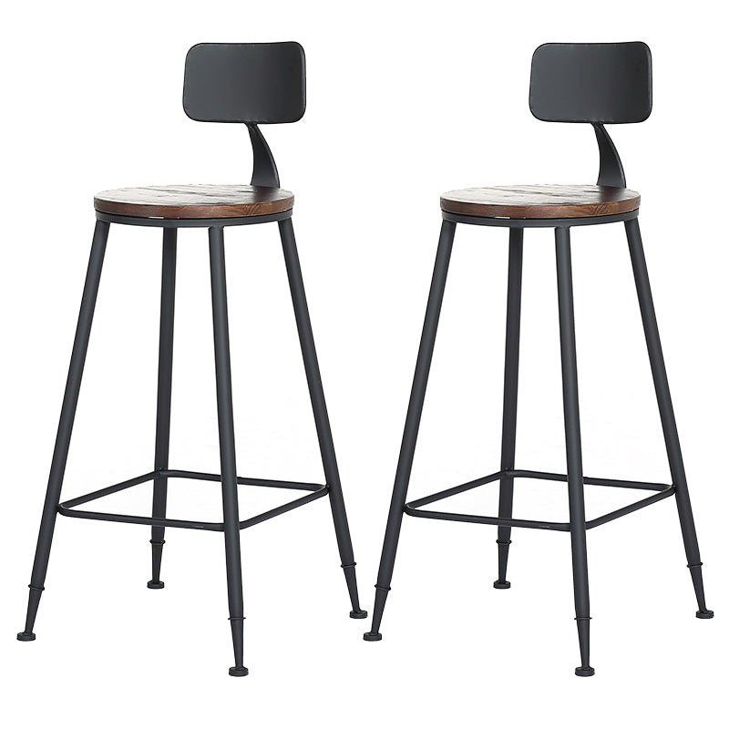 Contemporary Metal Dining Stools Armless Bar Stools with Black Base