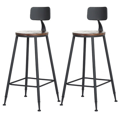 Contemporary Metal Dining Stools Armless Bar Stools with Black Base