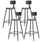 Contemporary Metal Dining Stools Armless Bar Stools with Black Base
