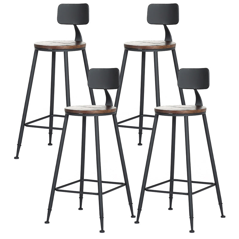 Contemporary Metal Dining Stools Armless Bar Stools with Black Base