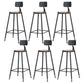 Contemporary Metal Dining Stools Armless Bar Stools with Black Base