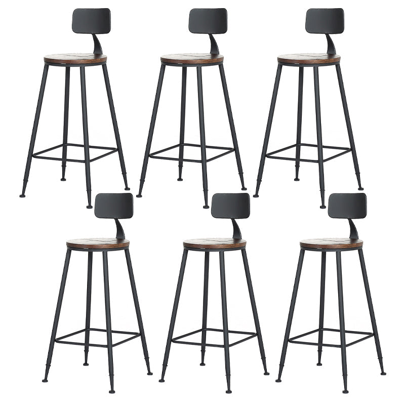 Contemporary Metal Dining Stools Armless Bar Stools with Black Base