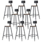 Contemporary Metal Dining Stools Armless Bar Stools with Black Base