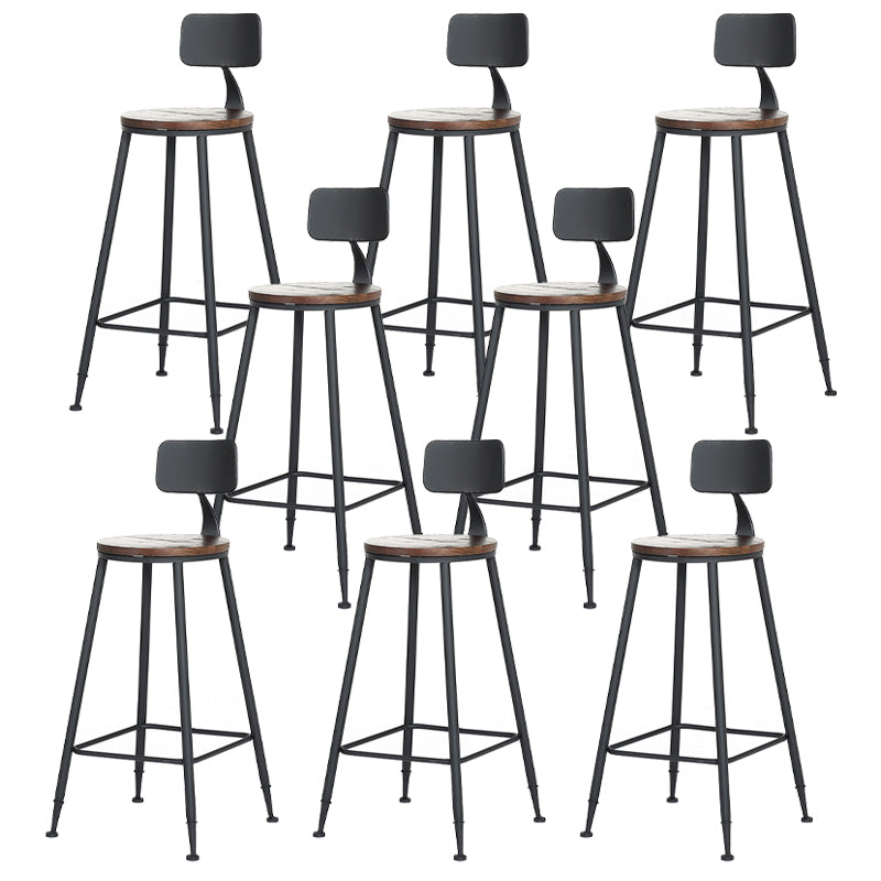 Contemporary Metal Dining Stools Armless Bar Stools with Black Base