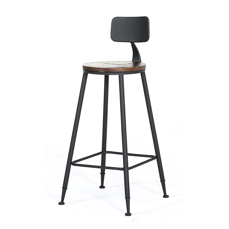 Contemporary Metal Dining Stools Armless Bar Stools with Black Base