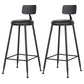 Contemporary Metal Dining Stools Armless Bar Stools with Black Base