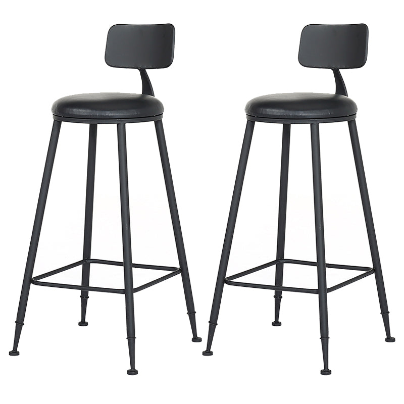 Contemporary Metal Dining Stools Armless Bar Stools with Black Base