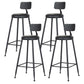 Contemporary Metal Dining Stools Armless Bar Stools with Black Base