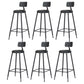 Contemporary Metal Dining Stools Armless Bar Stools with Black Base