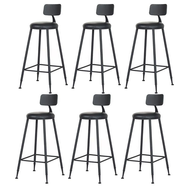 Contemporary Metal Dining Stools Armless Bar Stools with Black Base