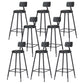Contemporary Metal Dining Stools Armless Bar Stools with Black Base