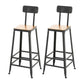Contemporary Metal Dining Stools Armless Bar Stools with Black Base
