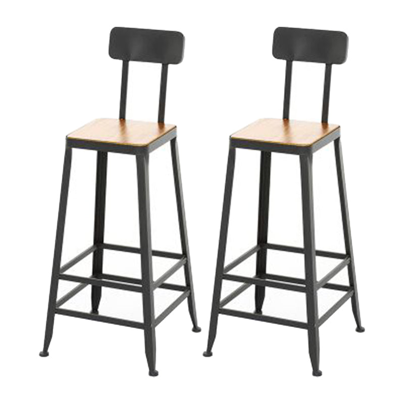 Contemporary Metal Dining Stools Armless Bar Stools with Black Base