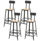 Contemporary Metal Dining Stools Armless Bar Stools with Black Base