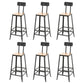 Contemporary Metal Dining Stools Armless Bar Stools with Black Base