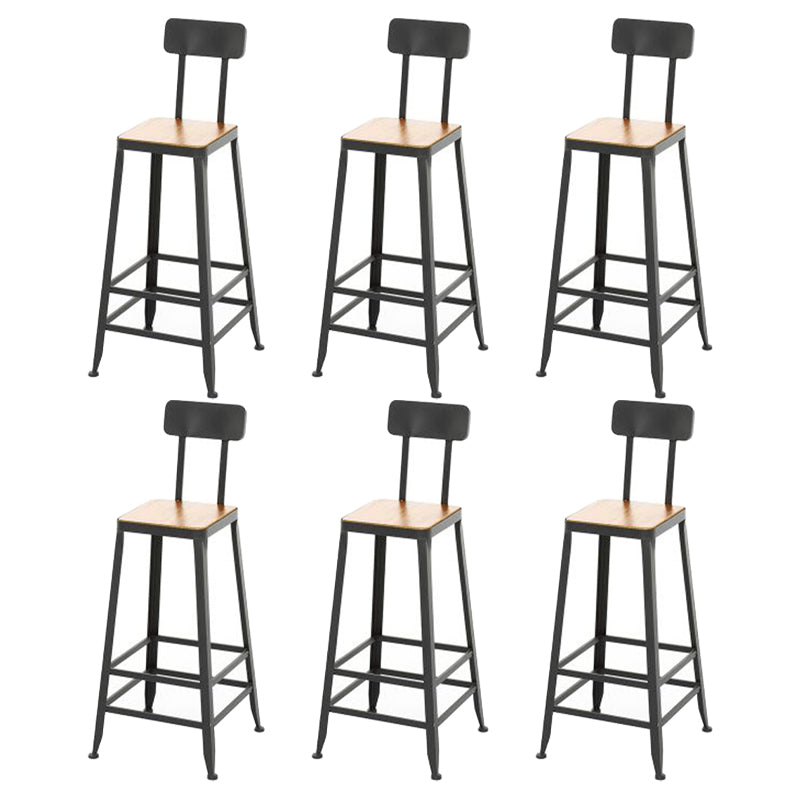 Contemporary Metal Dining Stools Armless Bar Stools with Black Base