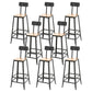 Contemporary Metal Dining Stools Armless Bar Stools with Black Base