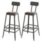 Contemporary Metal Dining Stools Armless Bar Stools with Black Base