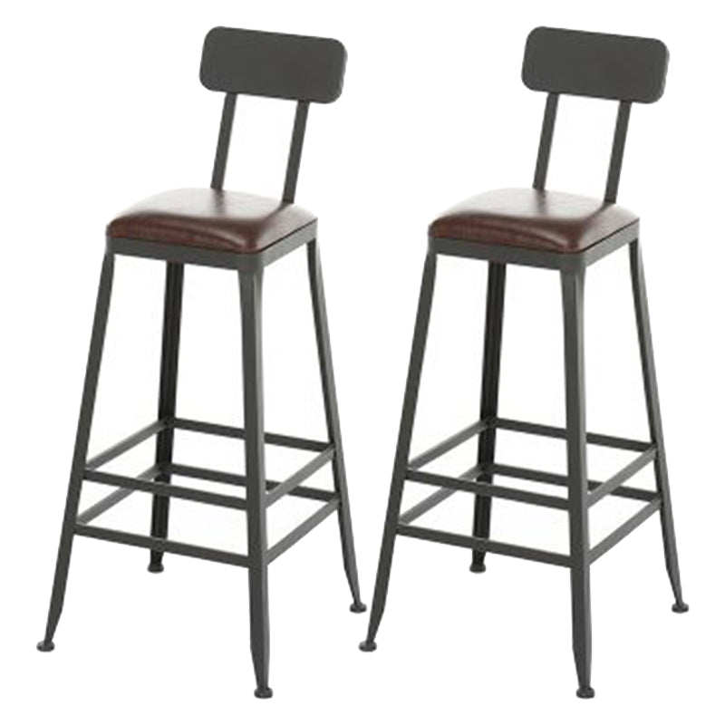 Contemporary Metal Dining Stools Armless Bar Stools with Black Base