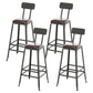 Contemporary Metal Dining Stools Armless Bar Stools with Black Base
