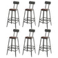 Contemporary Metal Dining Stools Armless Bar Stools with Black Base