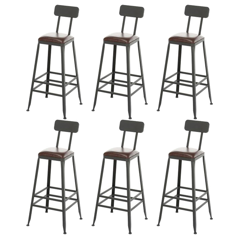 Contemporary Metal Dining Stools Armless Bar Stools with Black Base