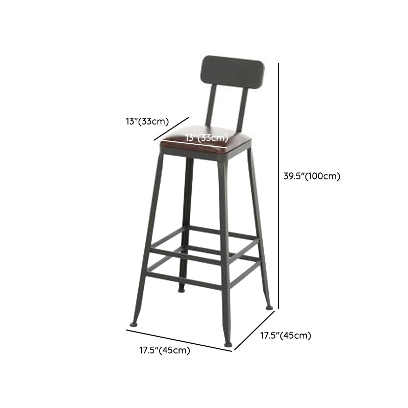Contemporary Metal Dining Stools Armless Bar Stools with Black Base
