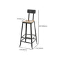 Contemporary Metal Dining Stools Armless Bar Stools with Black Base
