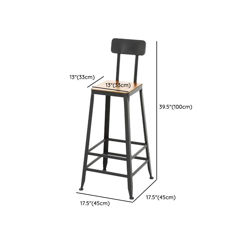 Contemporary Metal Dining Stools Armless Bar Stools with Black Base