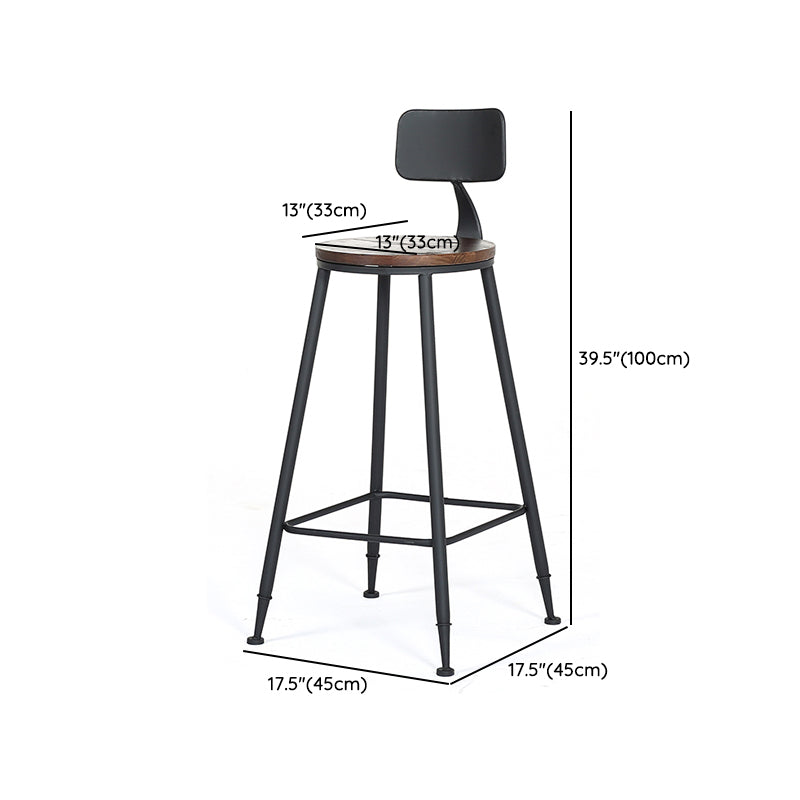 Contemporary Metal Dining Stools Armless Bar Stools with Black Base